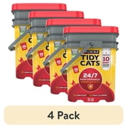 4 pack Purina Tidy Cats 24/7 Performance Clumping Cat Litter, Clean Linen Scent, 35 lb Pail