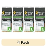 4 pack Purina Tidy Cats Breeze Multi-Cat Extra Strength Ion Cat Litter Box Pads, Bright lemongrass Scented Cat Litter Pads Refill Pack