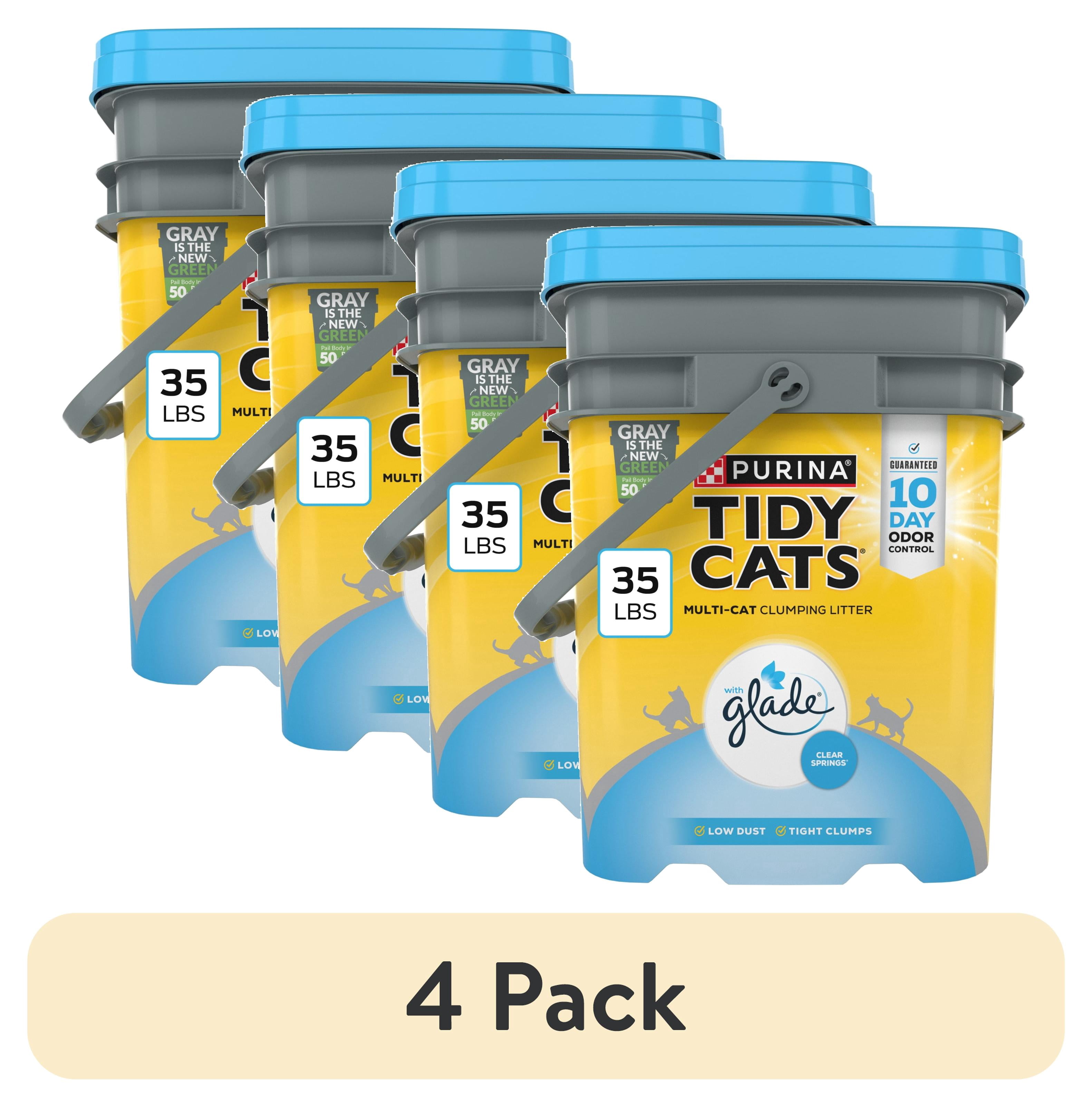 (4 pack) Purina Tidy Cats With Glade Clear Springs Scented, Odor Control, Clumping Multi-Cat Litter