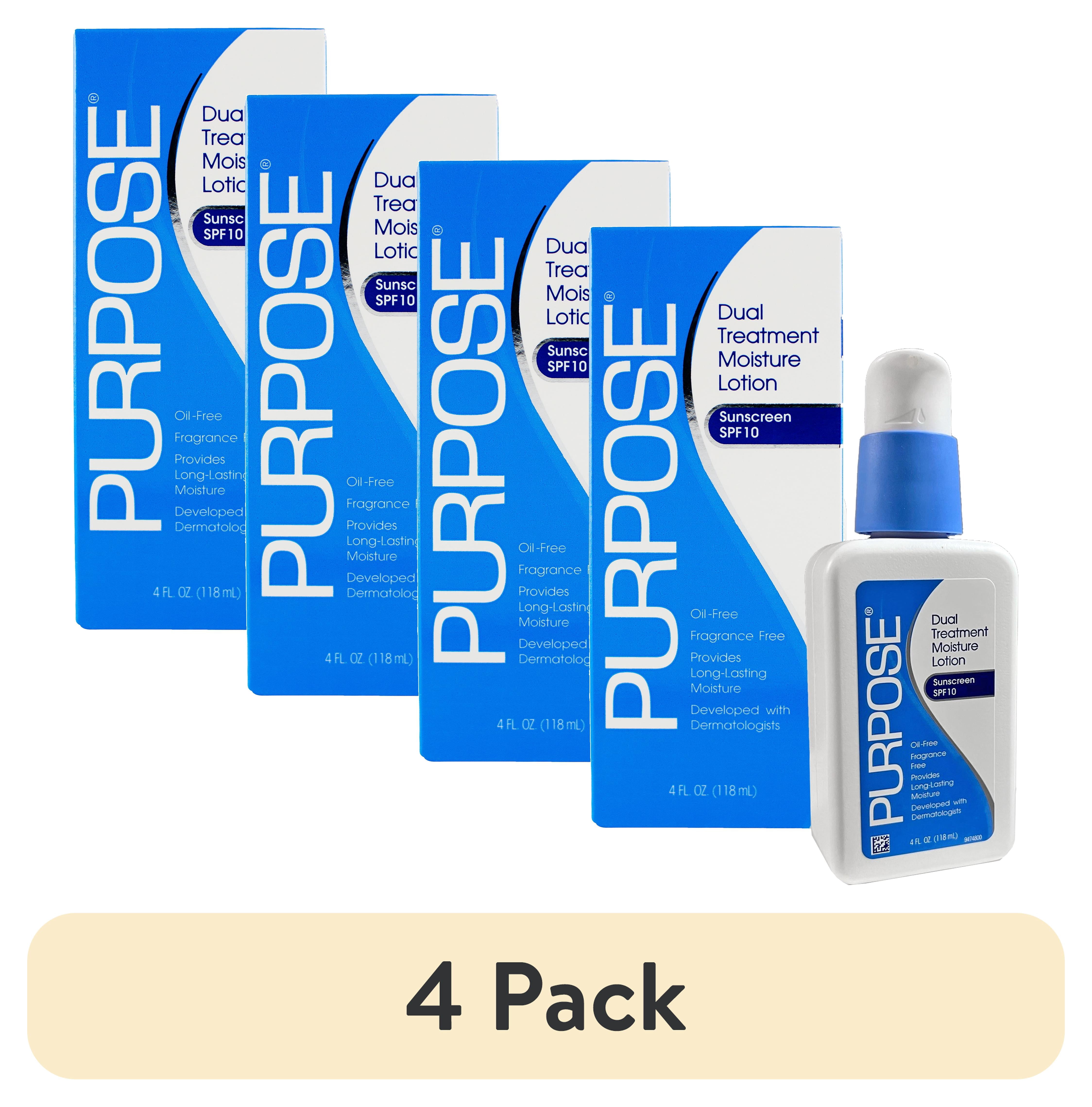 4 pack) Purpose Dual Treatment Moisturizing Lotion for Face, SPF