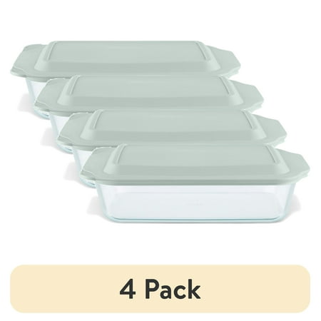 (4 pack) Pyrex Deep 9" x 13" Bakeware Dish with Sage Lid