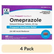 4 pack QC Omeprazole 20 Mg Tablets 42 Ct