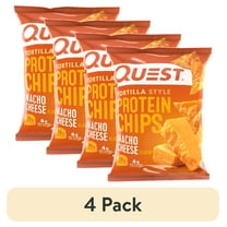 (4 pack) Quest Tortilla Style Protein Chips, Nacho Cheese, 1.1oz, 1 Ct