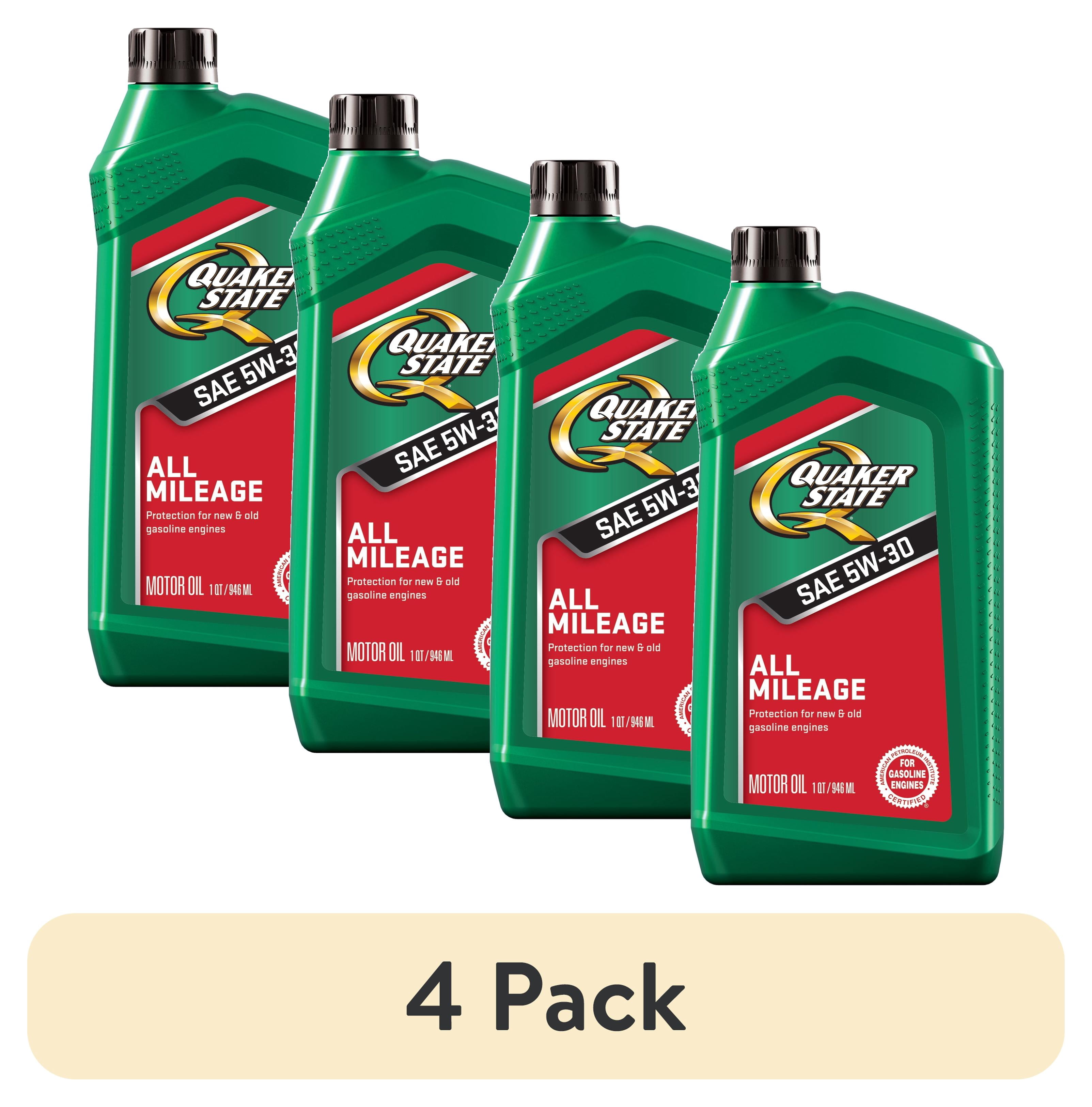 (4 pack) Quaker State All Mileage 5W-30 Motor Oil, 1 Quart