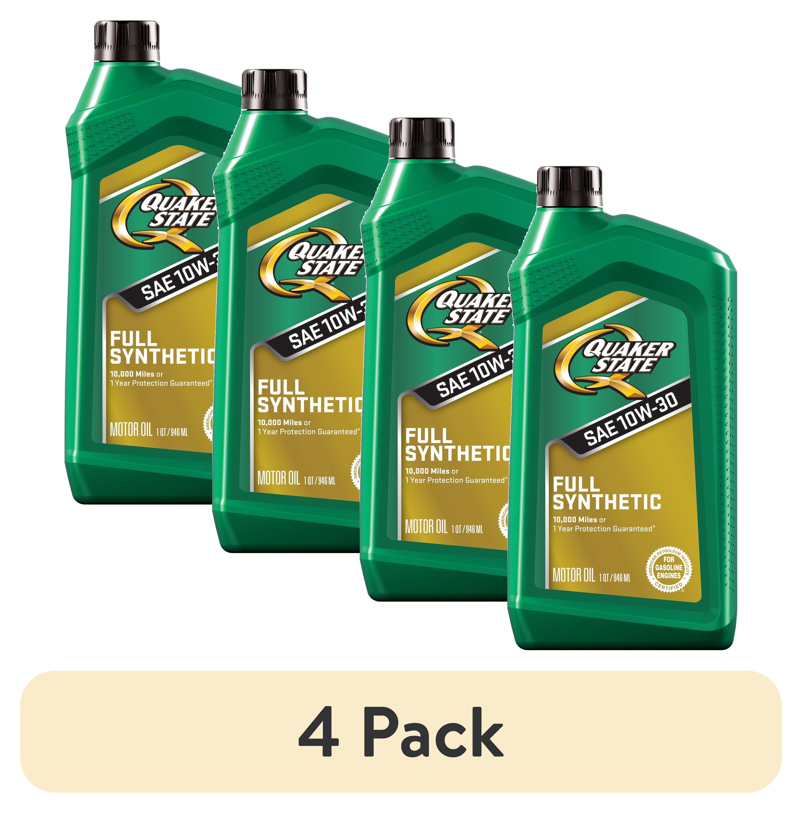 (4 pack) Quaker State Full Synthetic 10W-30 Motor Oil, 1 Quart