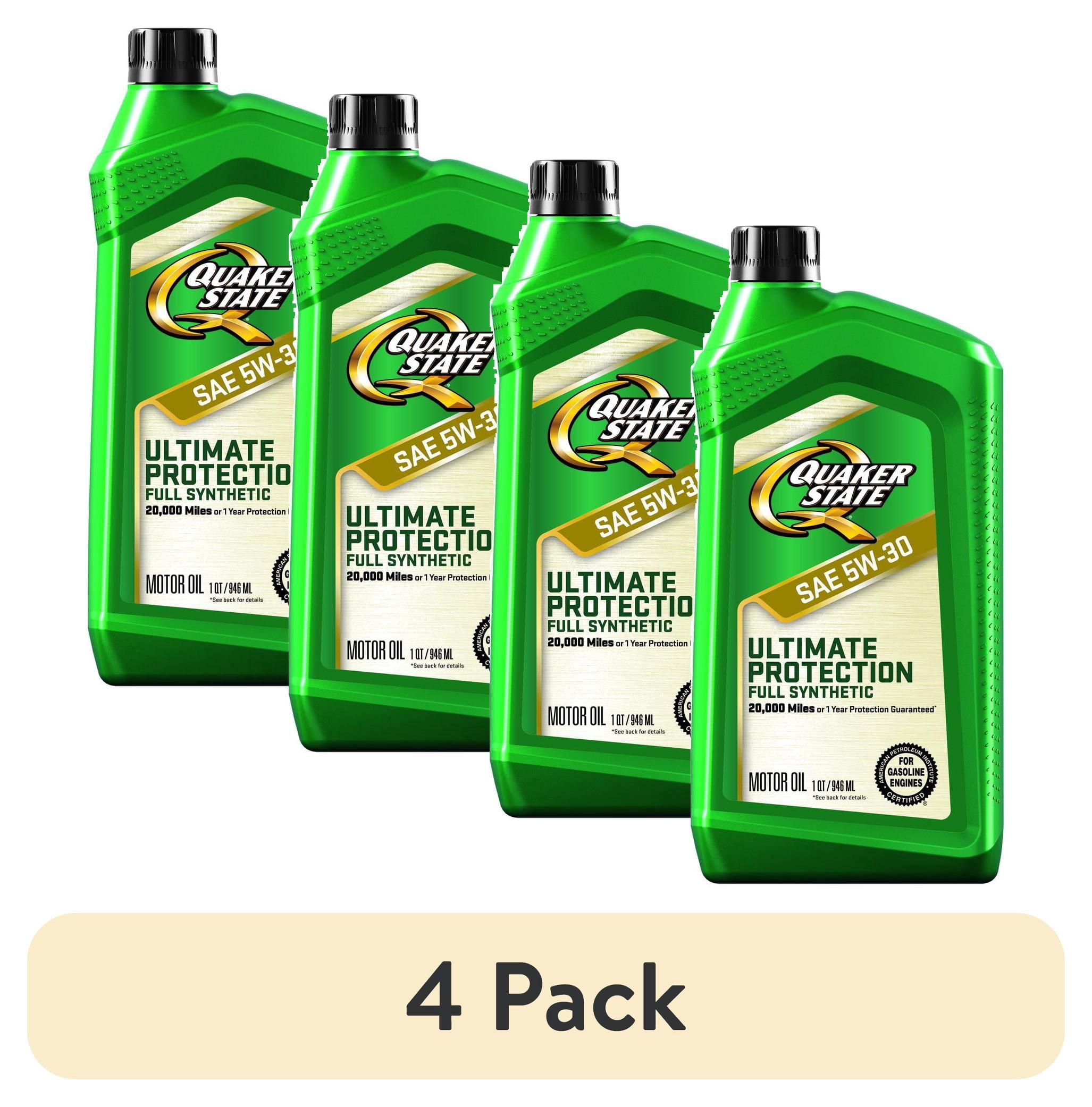(4 pack) Quaker State Ultimate Protection Full Synthetic 5W-30 Motor Oil, 1 Quart