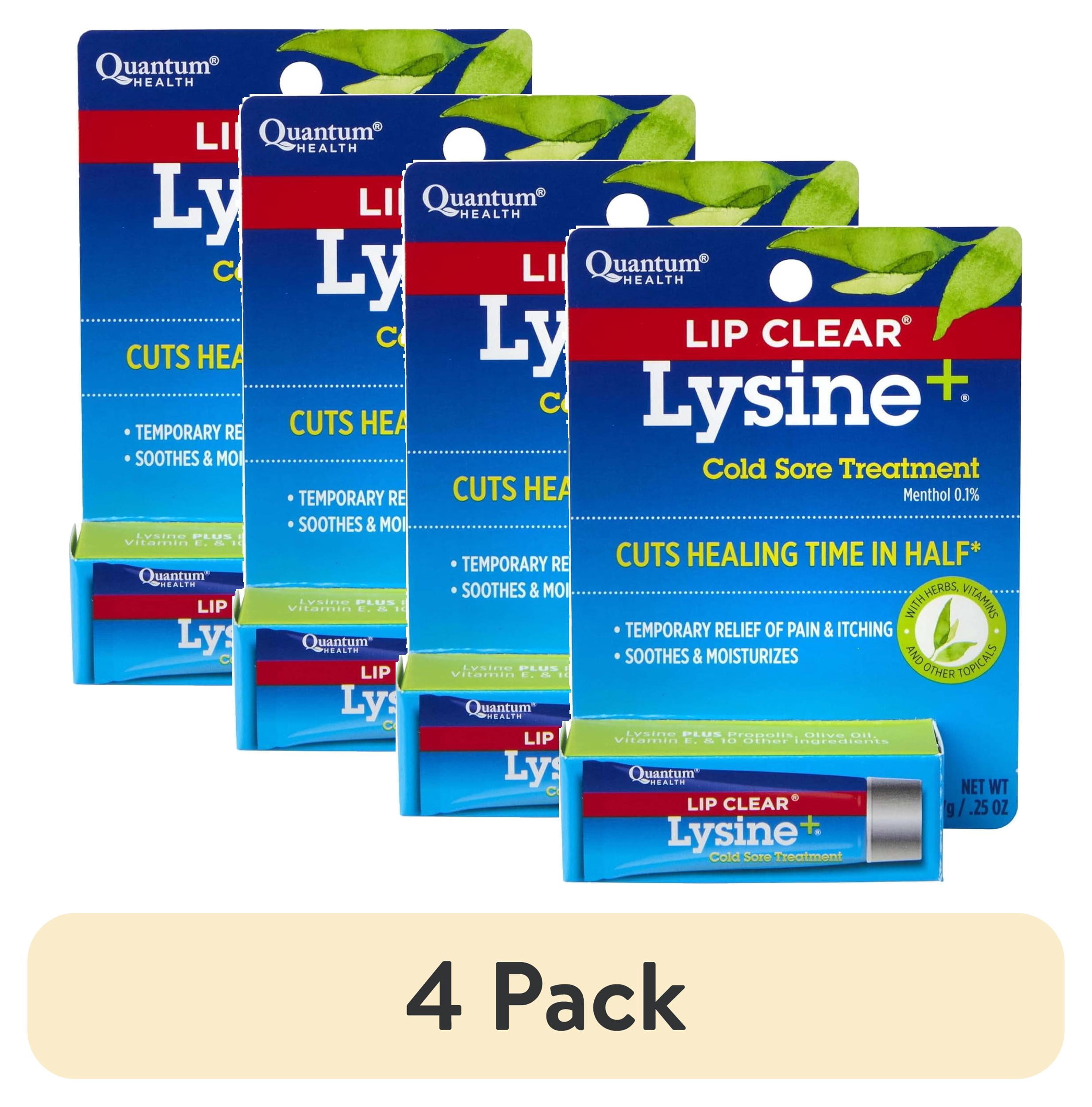 (4 pack) Quantum Health Lip Clear Lysine+ Cold Sore Ointment, 0.25 oz