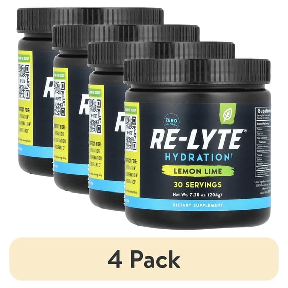 (4 pack) Redmond Re-Lyte Hydration Drink Mix Lemon Lime 6.88oz