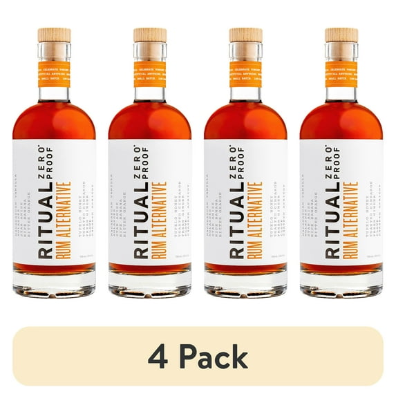 (4 pack) Ritual Zero Proof Rum Alternative | Award-Winning Non-Alcoholic Spirit 750ml