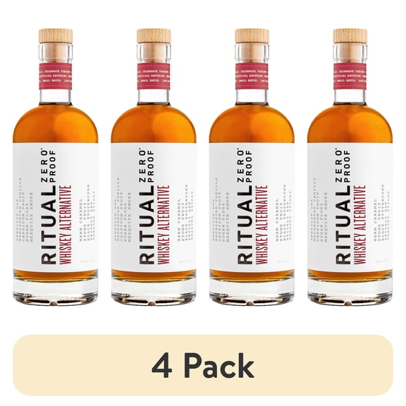 (4 pack) Ritual Zero Proof Whiskey Alternative | Award-Winning Non-Alcoholic Spirit 750ml
