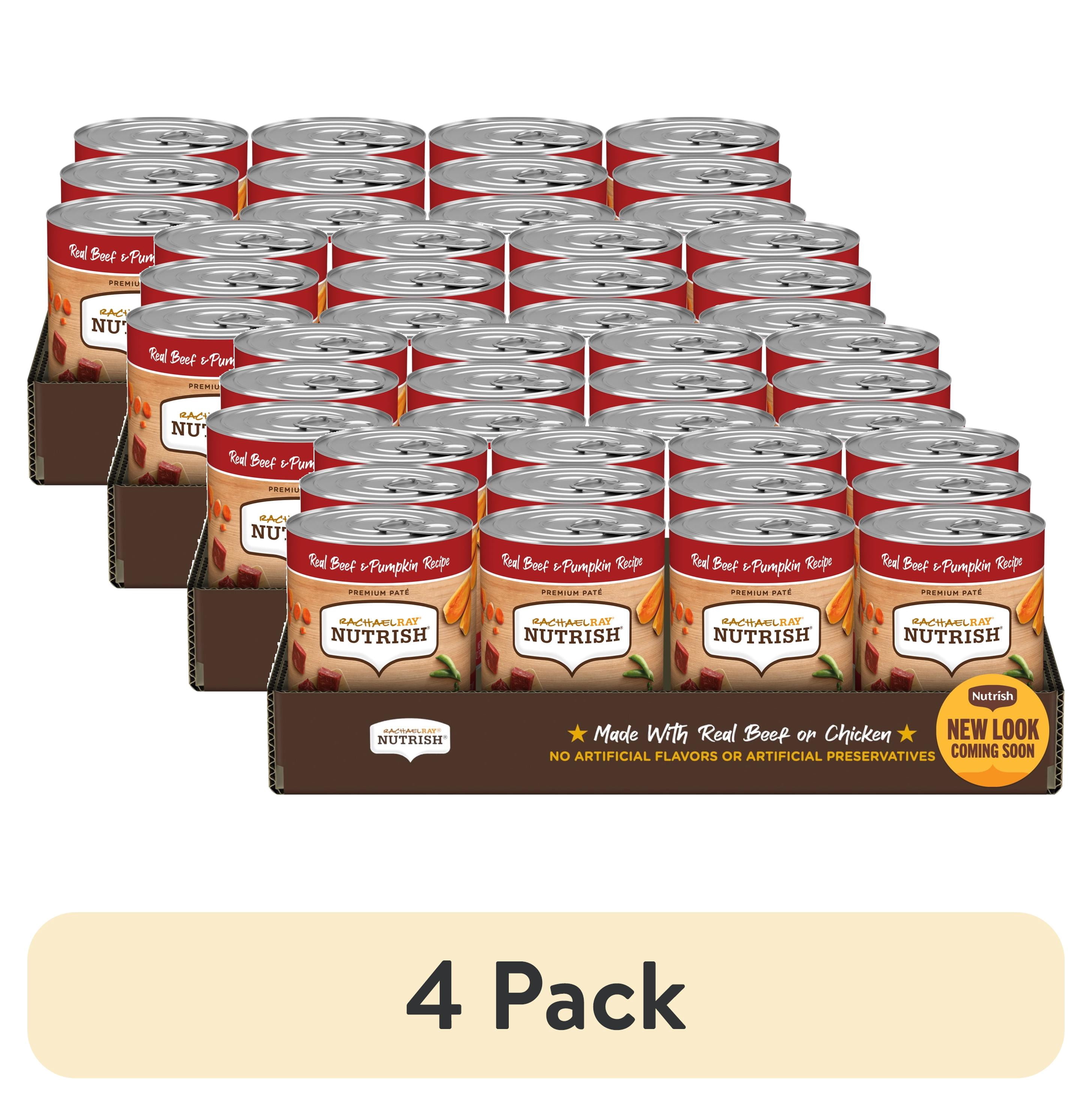 (4 pack) Rachael Ray Nutrish Premium Paté Real Beef & Pumpkin Recipe Wet Dog Food, 13 oz. Can, 12 Count