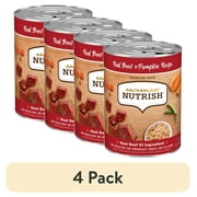 (4 pack) Nutrish Real Beef & Pumpkin Recipe Whole Health Blend Premium Paté Wet Dog Food, 13 oz. Can (Rachael Ray)