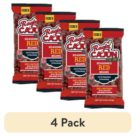 (4 pack) Ragin' Cajun Seasoned Red Beans 16 oz