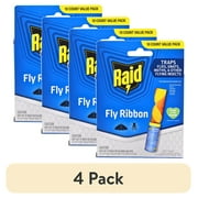 (4 pack) Raid® Fly Ribbons, Fly Traps, Effective for Kitchen & Food Prep Areas, Paper, 10 Count