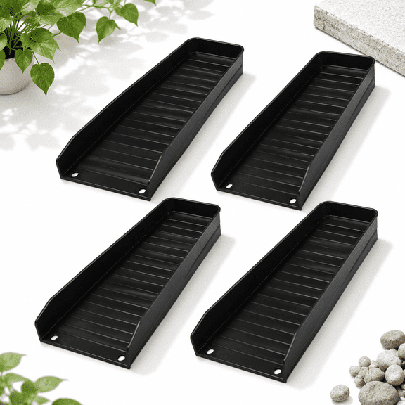 4-pack Rain Gutter Downspout Splash Block (black)