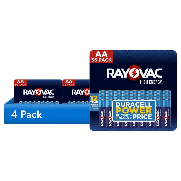 (4 pack) Rayovac High Energy AA Batteries (36 Pack), Double A Batteries