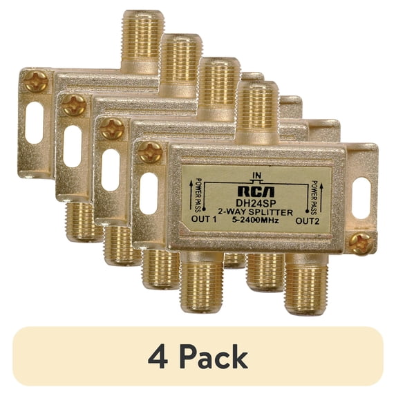 (4 pack) Audiovox 2-Way RCA Digital Plus Signal Splitter - 2-way - 2.4GHz
