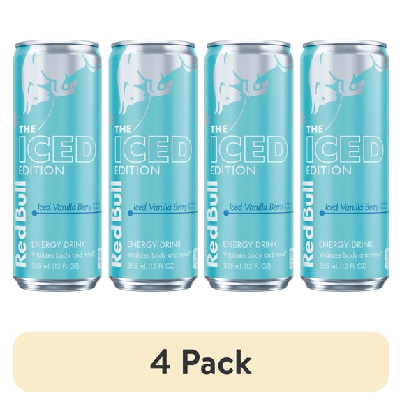 (4 pack) Red Bull Iced Edition Energy Drink, Iced Vanilla Berry, 12 fl. oz. can, 114mg Caffeine