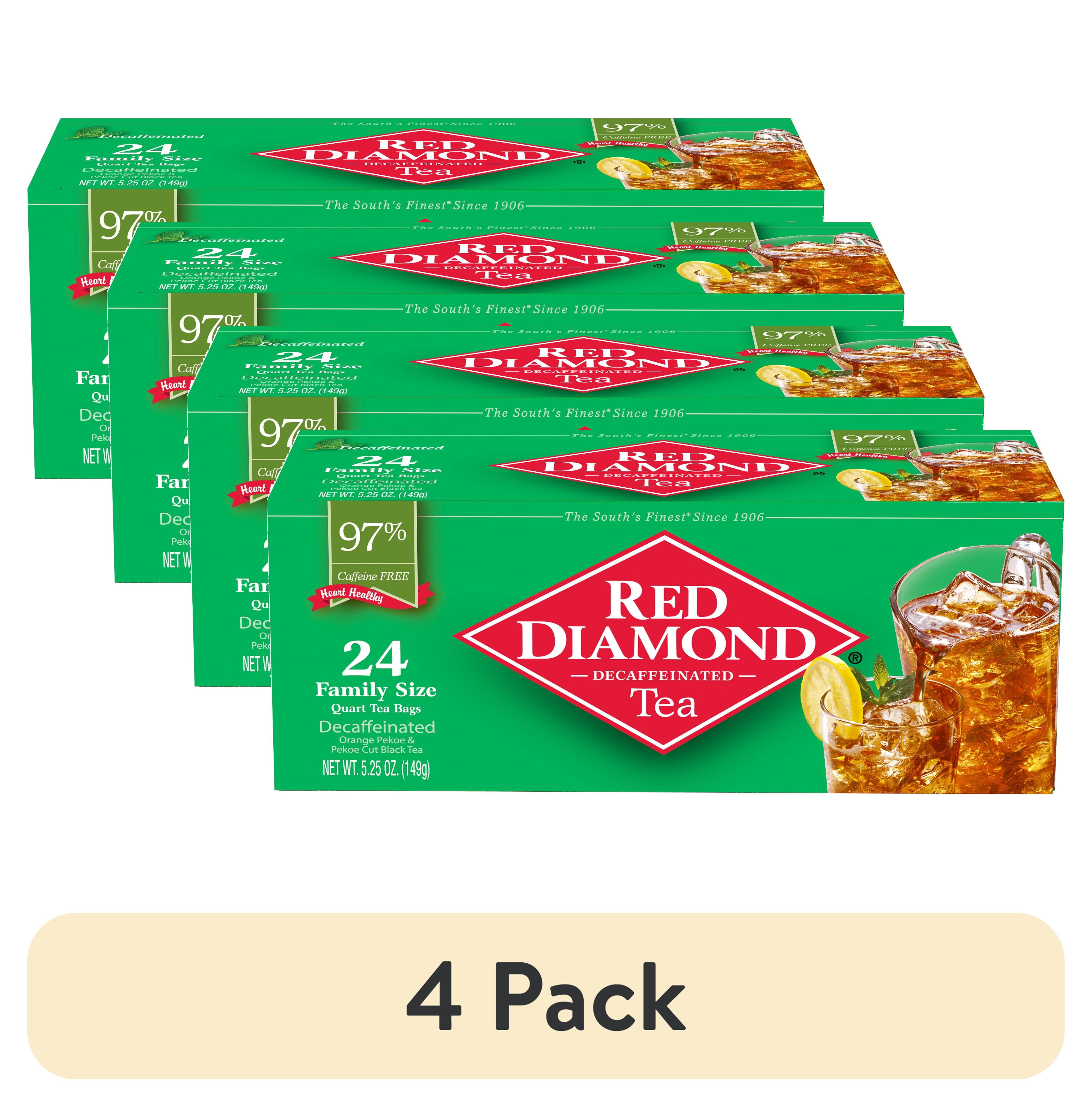 (4 pack) Red Diamond Pekoe and Orange Pekoe Decaf Tea Bags, Iced Tea ...