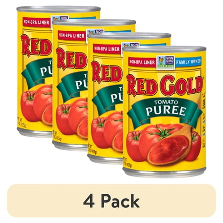 (4 pack) Red Gold Tomato Puree, 15 oz Can