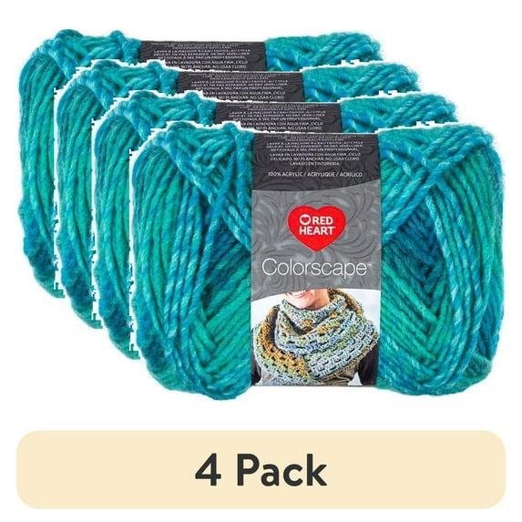 (4 pack) Red Heart Colorscape Yarn-Mykonos