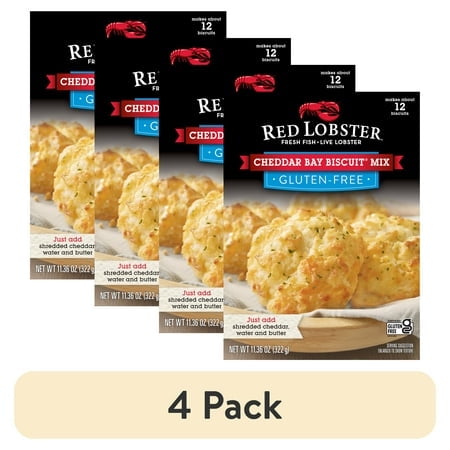 4 pack) Red Lobster Gluten Free Cheddar Bay Biscuit Mix With