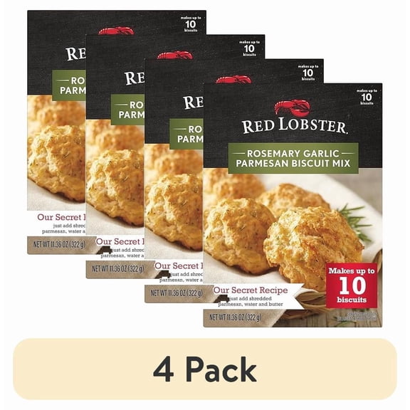 (4 pack) Red Lobster Rosemary Garlic Parmesan Biscuit Mix, Rosemary Garlic Herb Seasoning Included, 11.36 Oz Box ( Pack of 2 )
