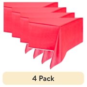 (4 pack) Rectangular 54" x 108" Red Plastic Table Covers, 3 Count, by Way To Celebrate