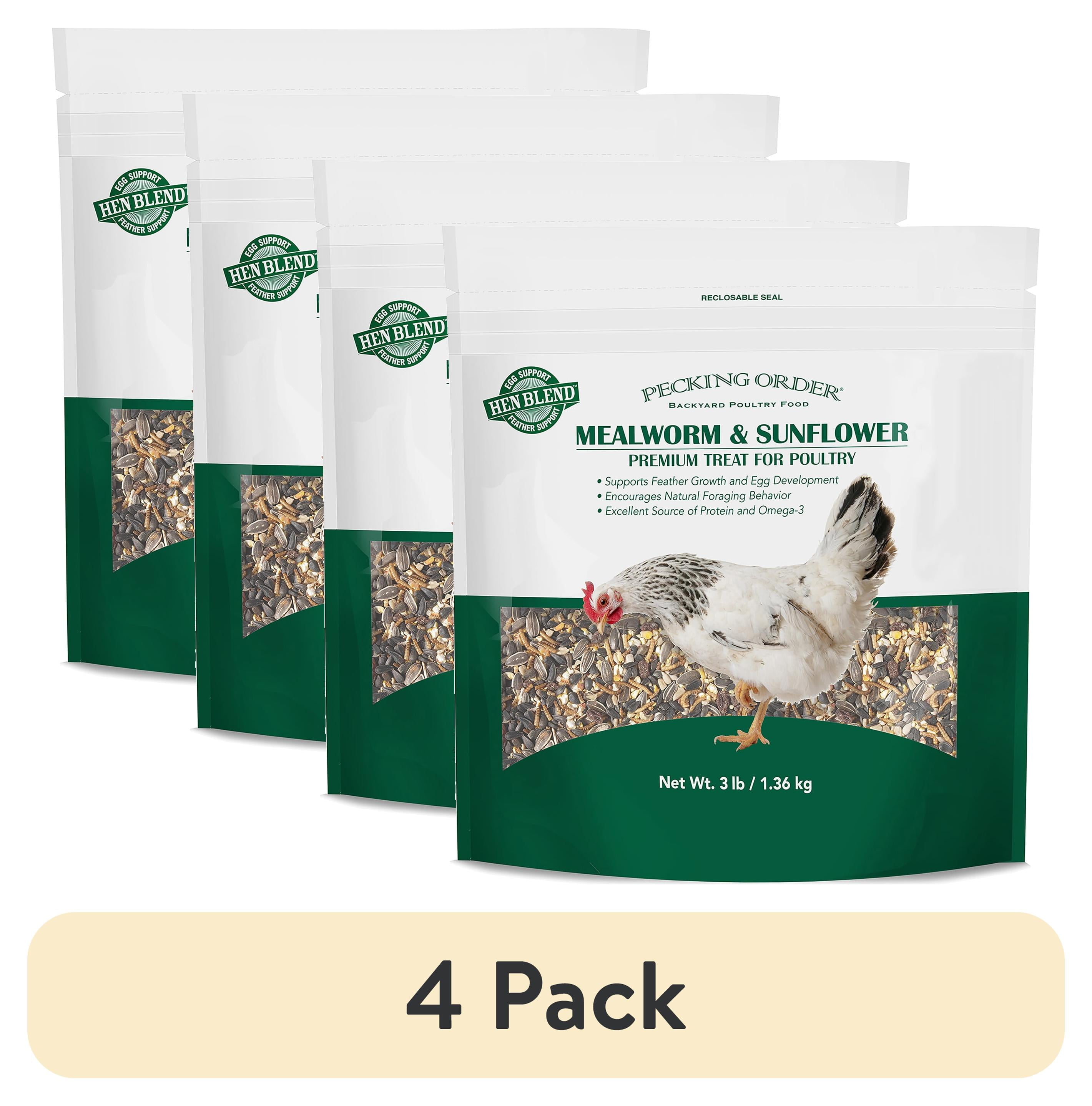 (4 pack) Red River Commodities Pecking Order Mealworm & Sunflower ...