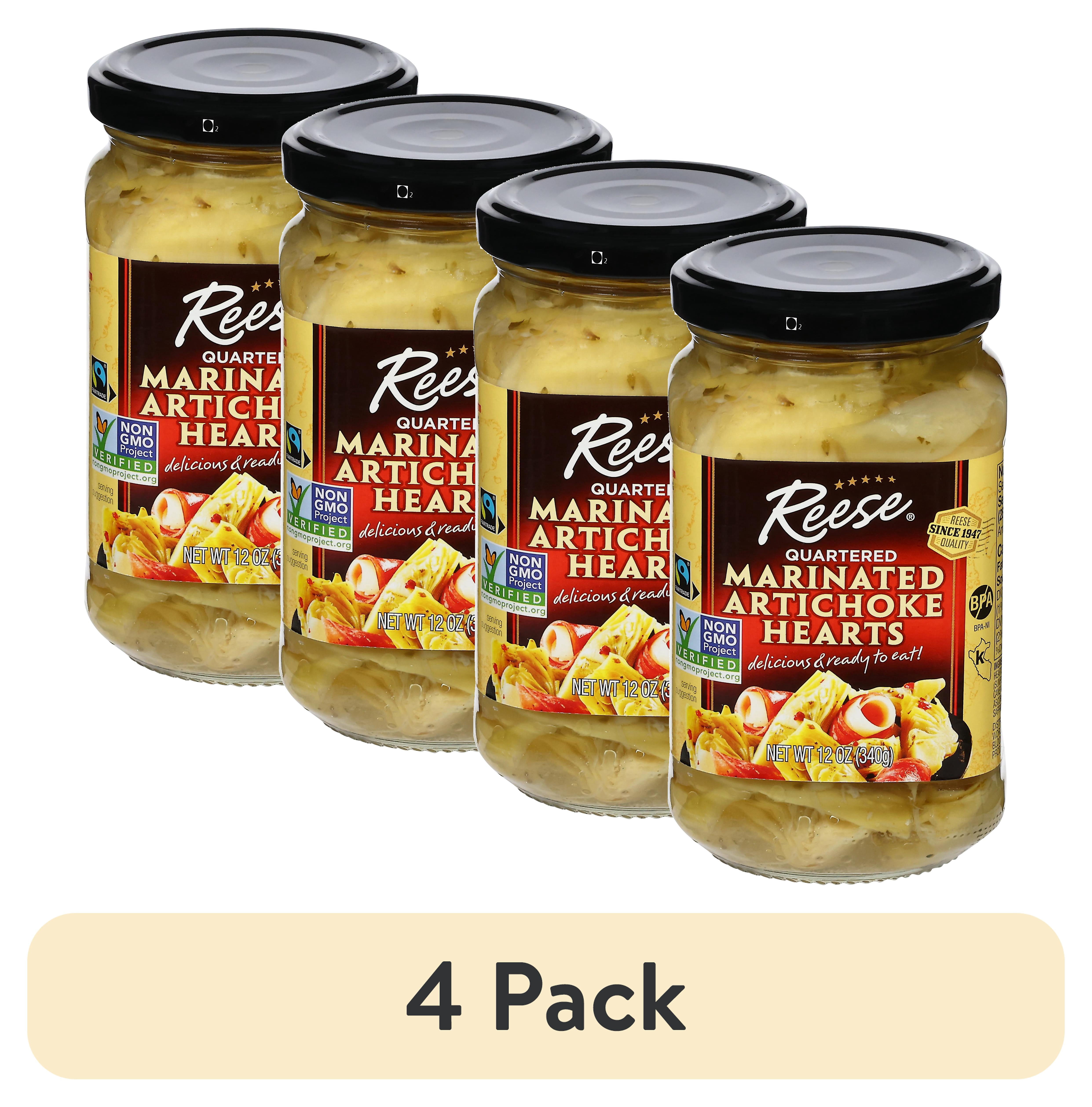 (4 pack) Reese Quartered Marinated Artichoke Hearts 12 oz