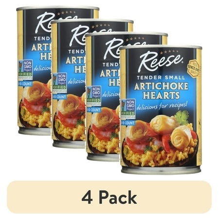 (4 pack) Reese Tender Small Artichoke Hearts, 14 oz
