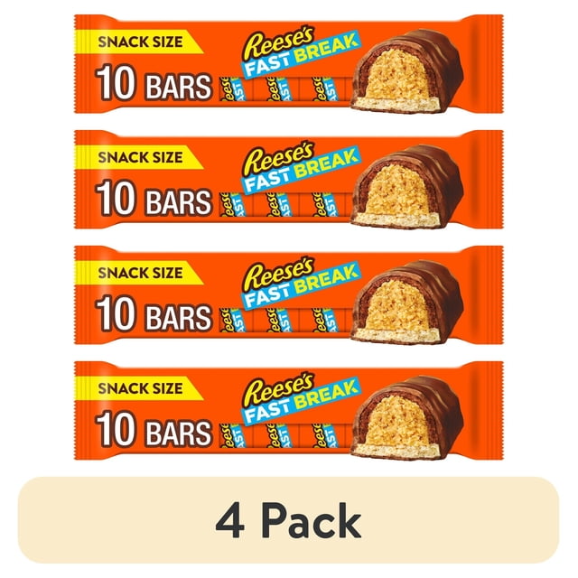 (4 pack) Reese's Fast Break Milk Chocolate Nougat Chocolate Candy Bars ...