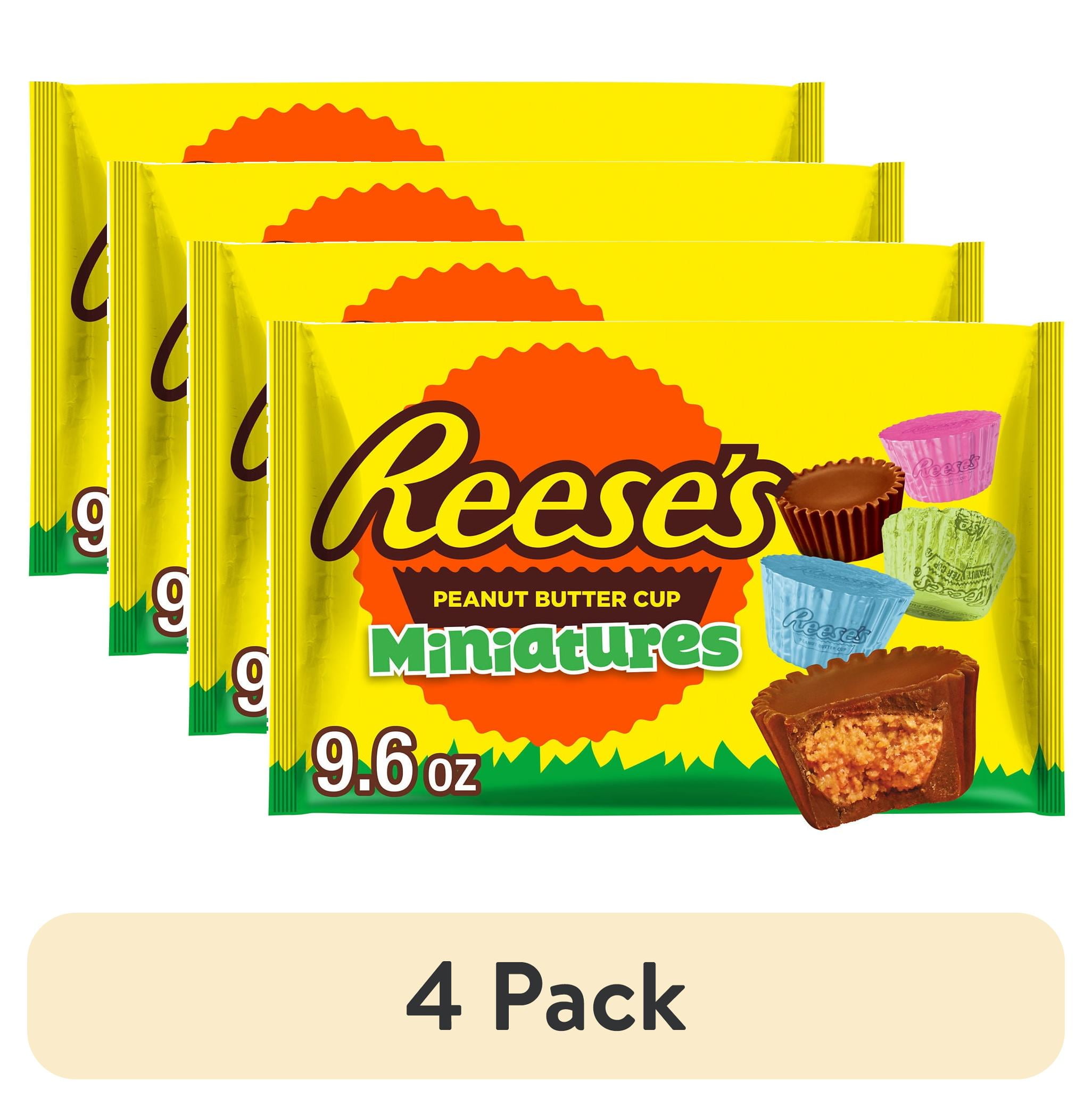 (4 pack) REESE'S Miniatures Milk Chocolate Peanut Butter Cups, Easter Candy Bag, 9.6 oz