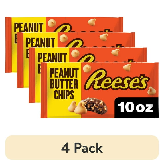(4 pack) Reese's Peanut Butter Baking Chips, Bag 10 oz
