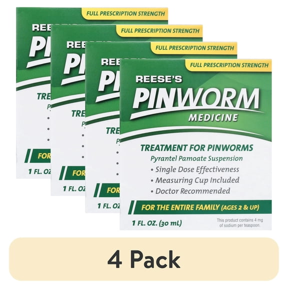 (4 pack) Reese's Pinworm Medicine, 1 fl oz.