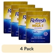 4 pack Refresh Optive Mega-3 Lubricant Eye Drops, 0.01 fl oz 0.4ml