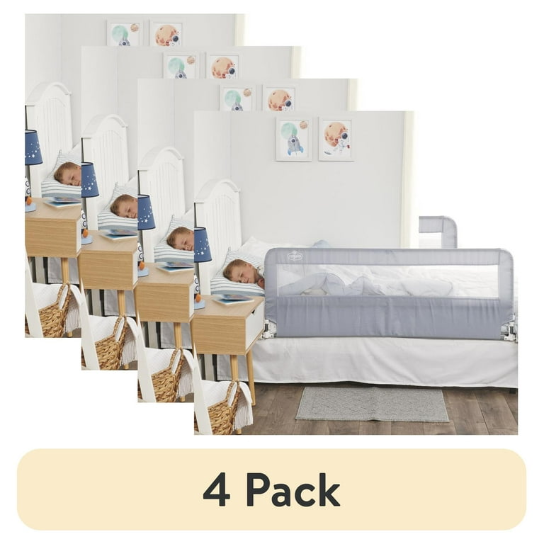 pack) Regalo Extra Long Hideaway Metal Bedrail, Gray Baby