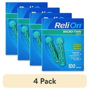 (4 pack) ReliOn Micro-Thin Lancets, 33-Gauge, 100 Count