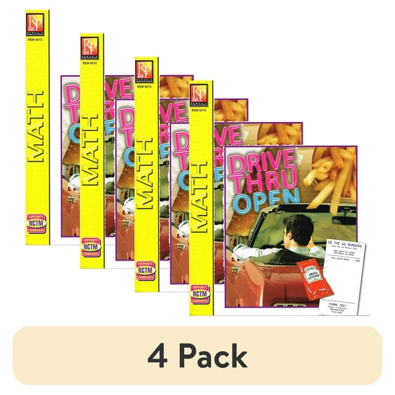 (4 pack) Remedia Drive-Thru Menu Math: Multiply & Divide Money Book Grades 4 - 6 REM601C