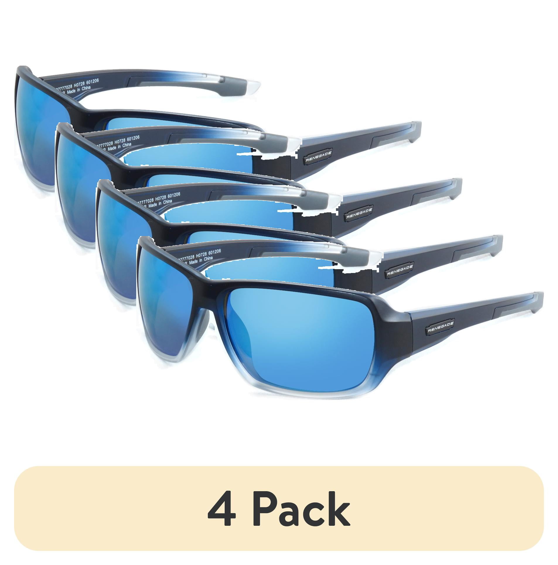 (4 pack) Renegade Nautic Wave Series Sports Sunglasses for Men and Women - Sandbar 1 Pair