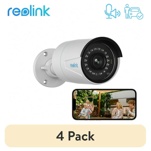 (4 pack) Reolink 5MP PoE Bullet Camera with smart alert Smart Playback Remote Viewing PoE Security Camera, Up to 30m night vision