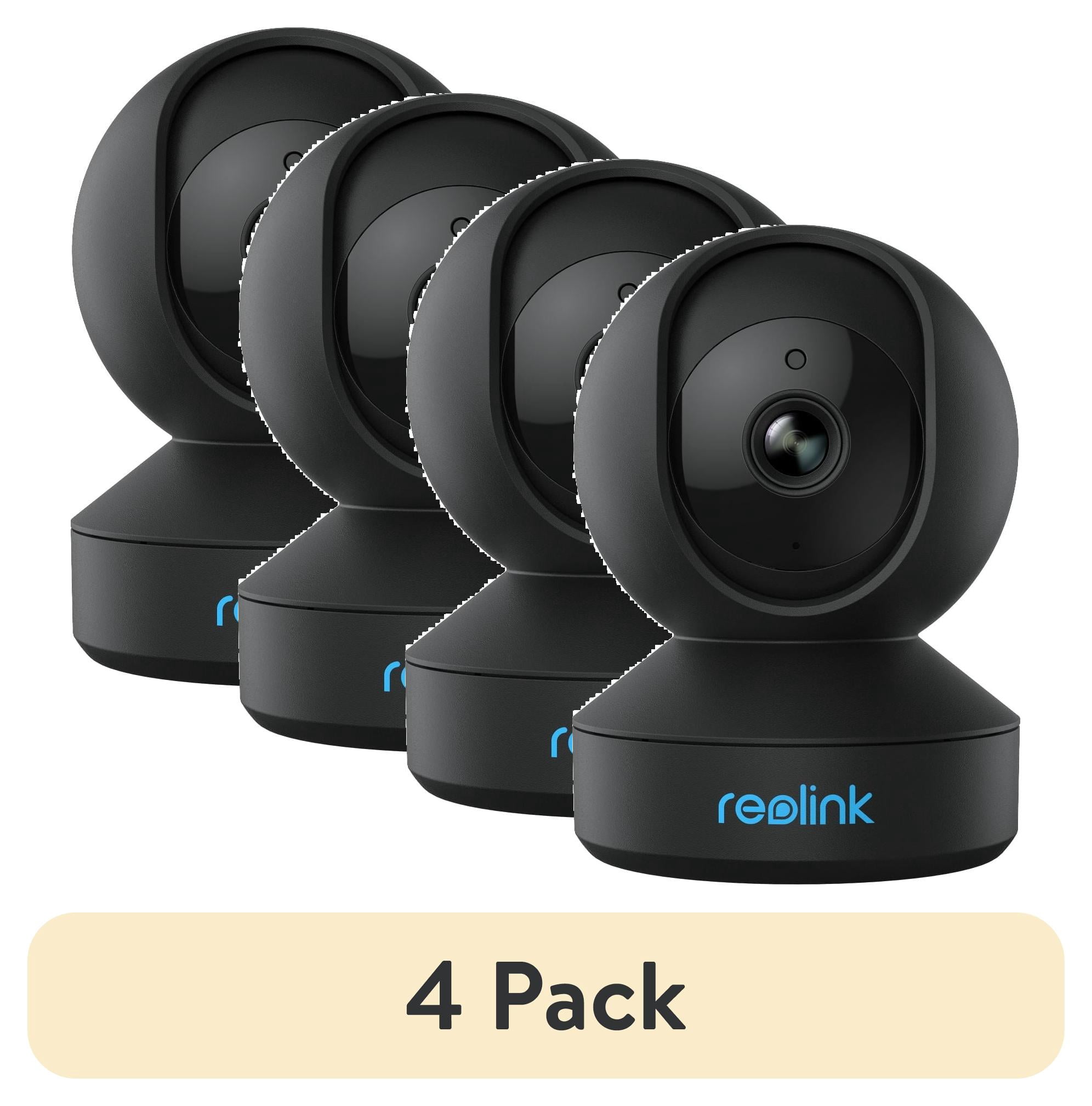 4 pack) Reolink E1 Pro 5MP Plug-in Wi-Fi Black Security Camera