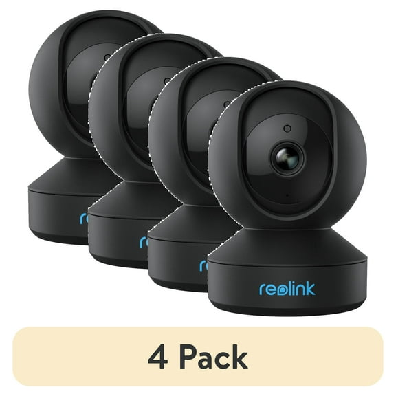 (4 pack) Reolink E1 Pro-Black, 4MP HD 2.4/5ghz WiFi Wireless AI Detect Indoor Home Security Camera