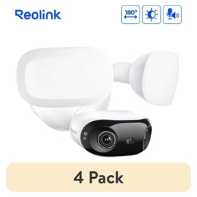 (4 pack) Reolink Elite Floodlight Wi-Fi 4K 8MP 180° Plug-in Security Camera, AI Detection, 24/7 Recording, Local Storage