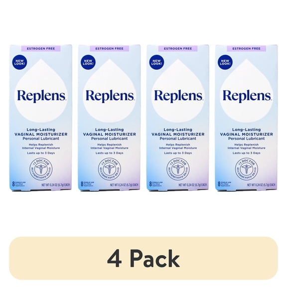 (4 pack) Replens Long Lasting Vaginal Moisturizer 8 Pre-filled Disposable Applicators
