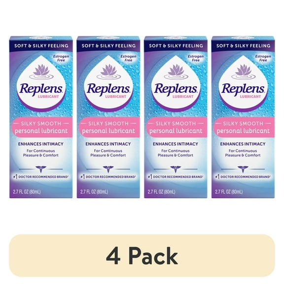 (4 pack) Replens Silky Smooth Personal Lubricant 2.7 oz (80 mL) Each
