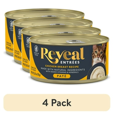 (4 pack) Reveal Pet Food, Natural Wet Cat Food, Chicken Breast Recipe Entree Pate