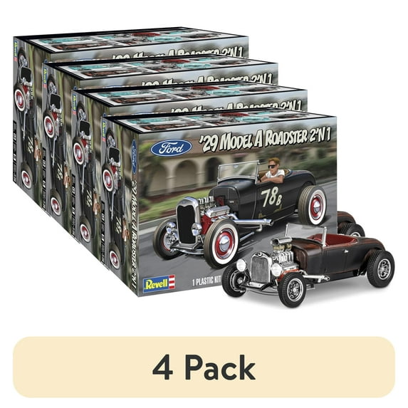 (4 pack) Revell 14463 Model A Roadster Calif Wheels, Multi Colour