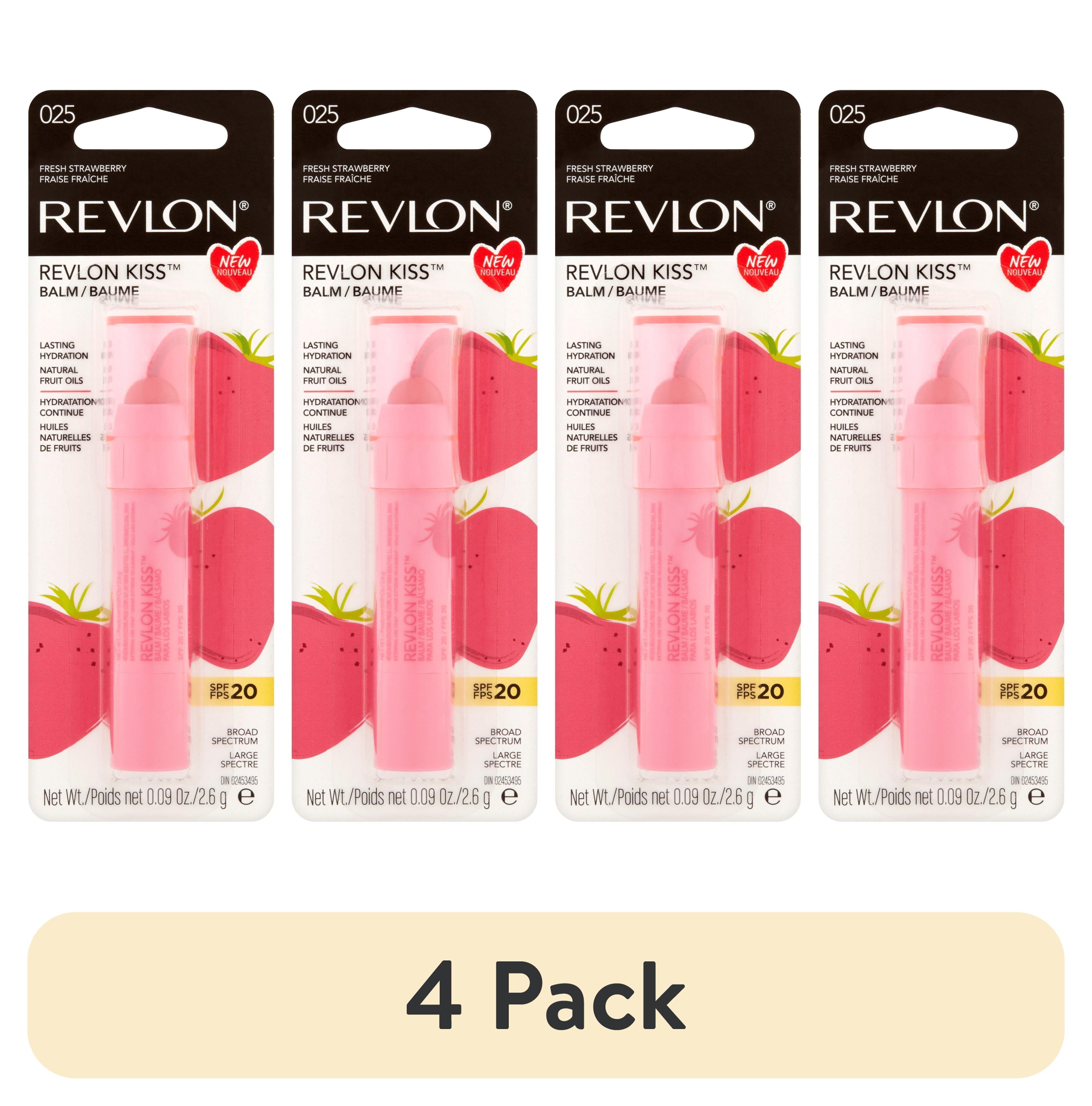 (4 pack) Revlon Kiss Hydration Lip Balm, SPF 20, 025 Fresh Strawberry