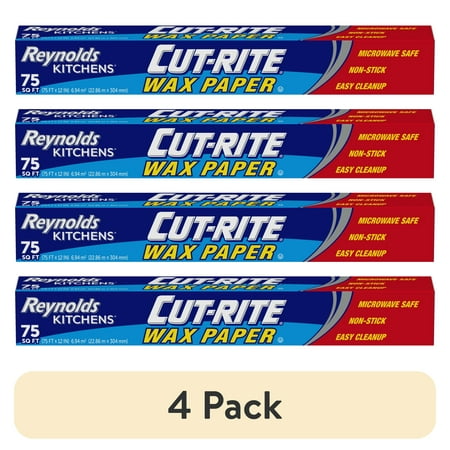 (4 pack) Reynolds Cut-Rite Wax Paper, 75 Square Feet